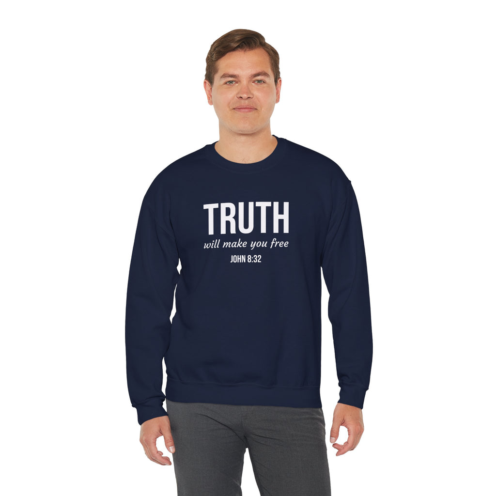 Navy John 832 Christian Scripture Crewneck model 1