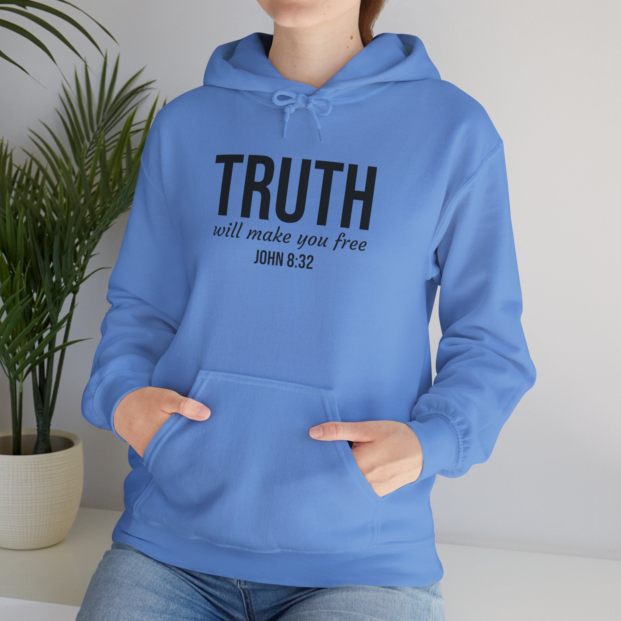 Carolina Blue John 832 Christian Hoodie Model 2