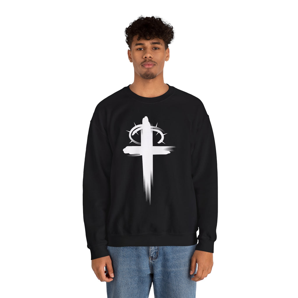 Black Crown of Thornes Christ Crewneck sweatshirt model 1