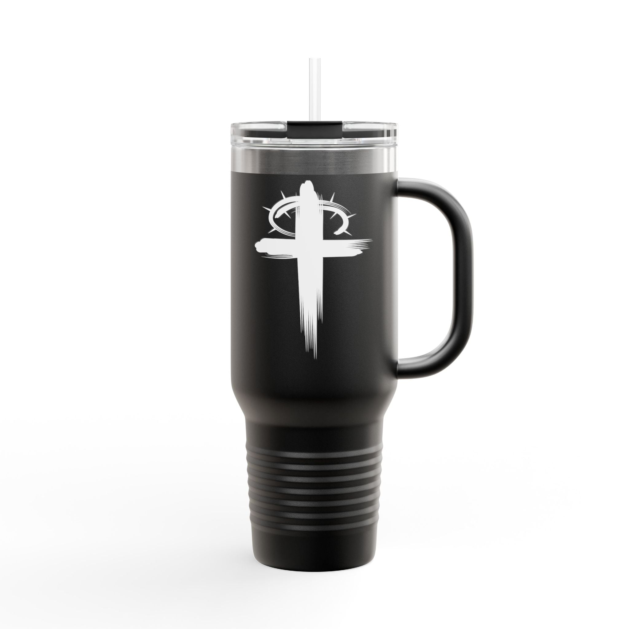 Black Crown of Thornes Christian 40 ounce travel mug main