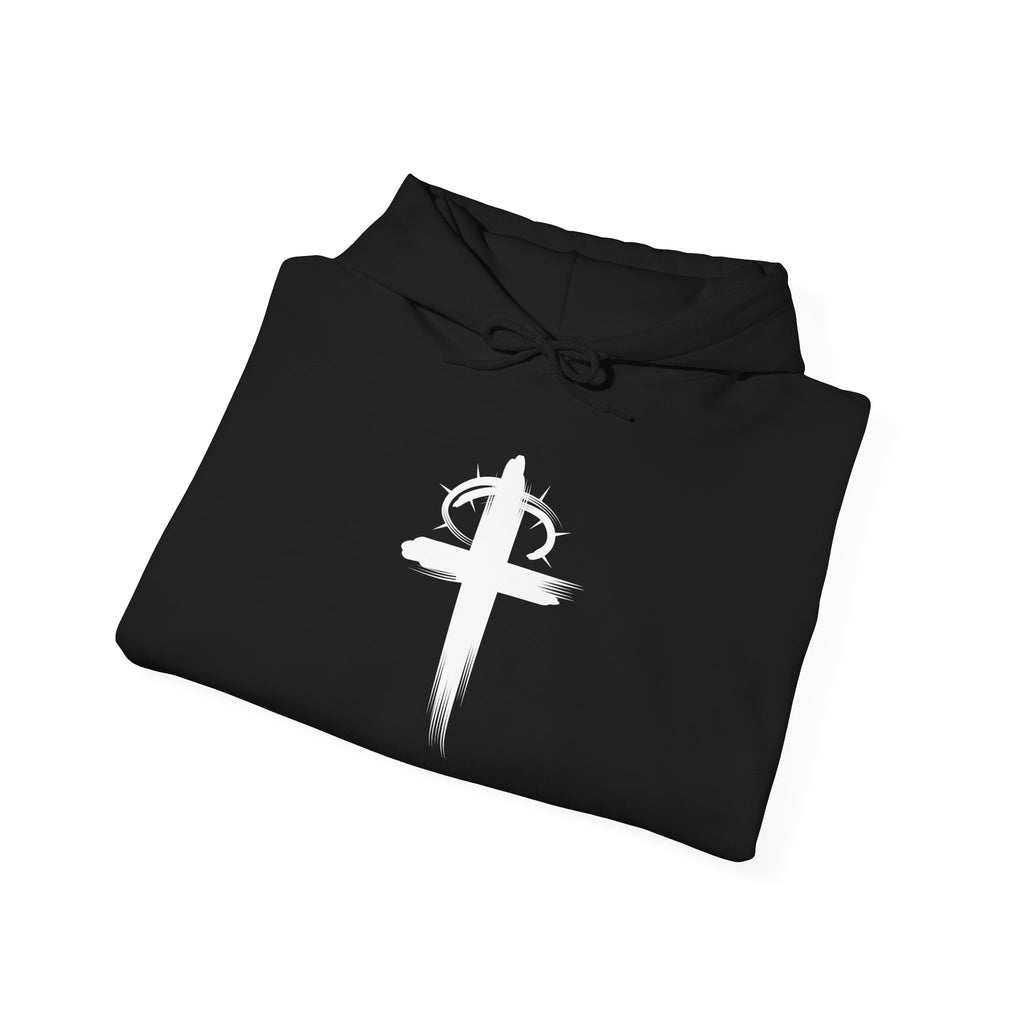 Black Crown of Thornes Christian Hoodie Folded