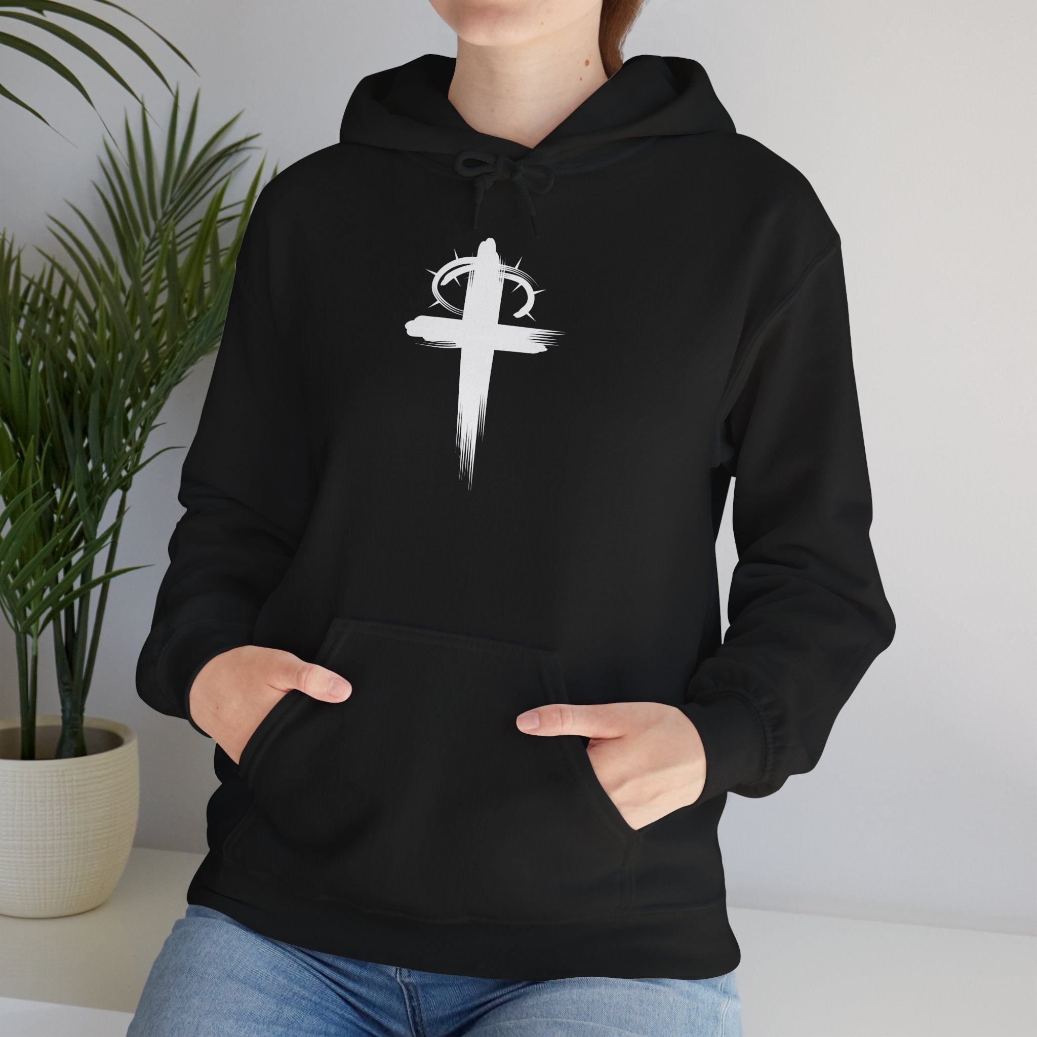 Black Crown of Thornes Christian Hoodie Model 2