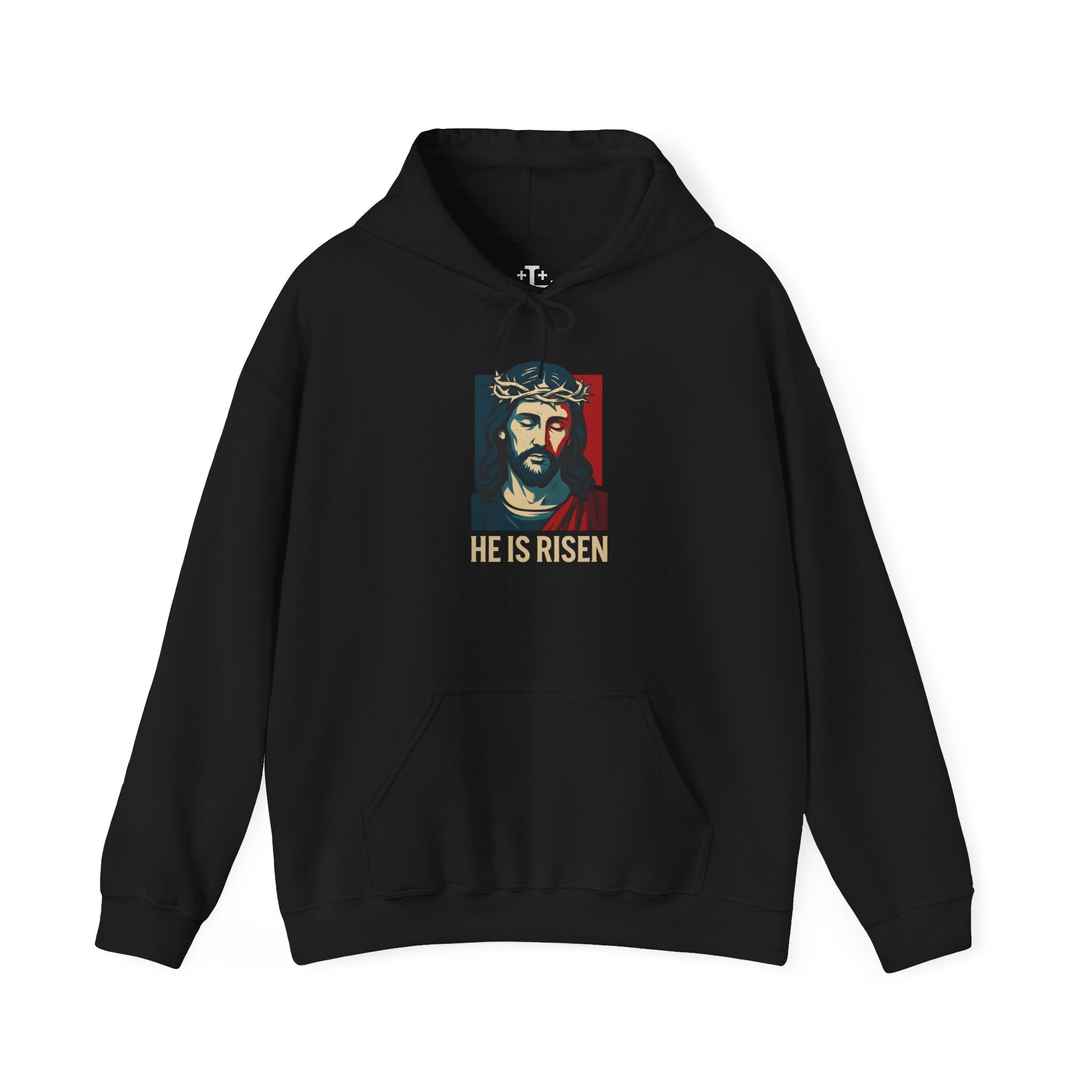 Black He is Risen Christian Hoodie Main