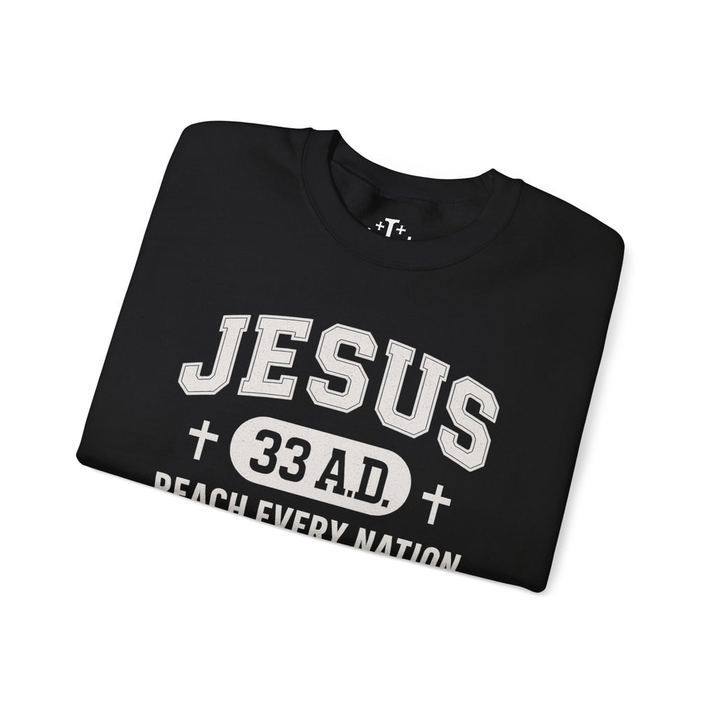 Black Jesus 33AD Crewneck Sweatshirt folded