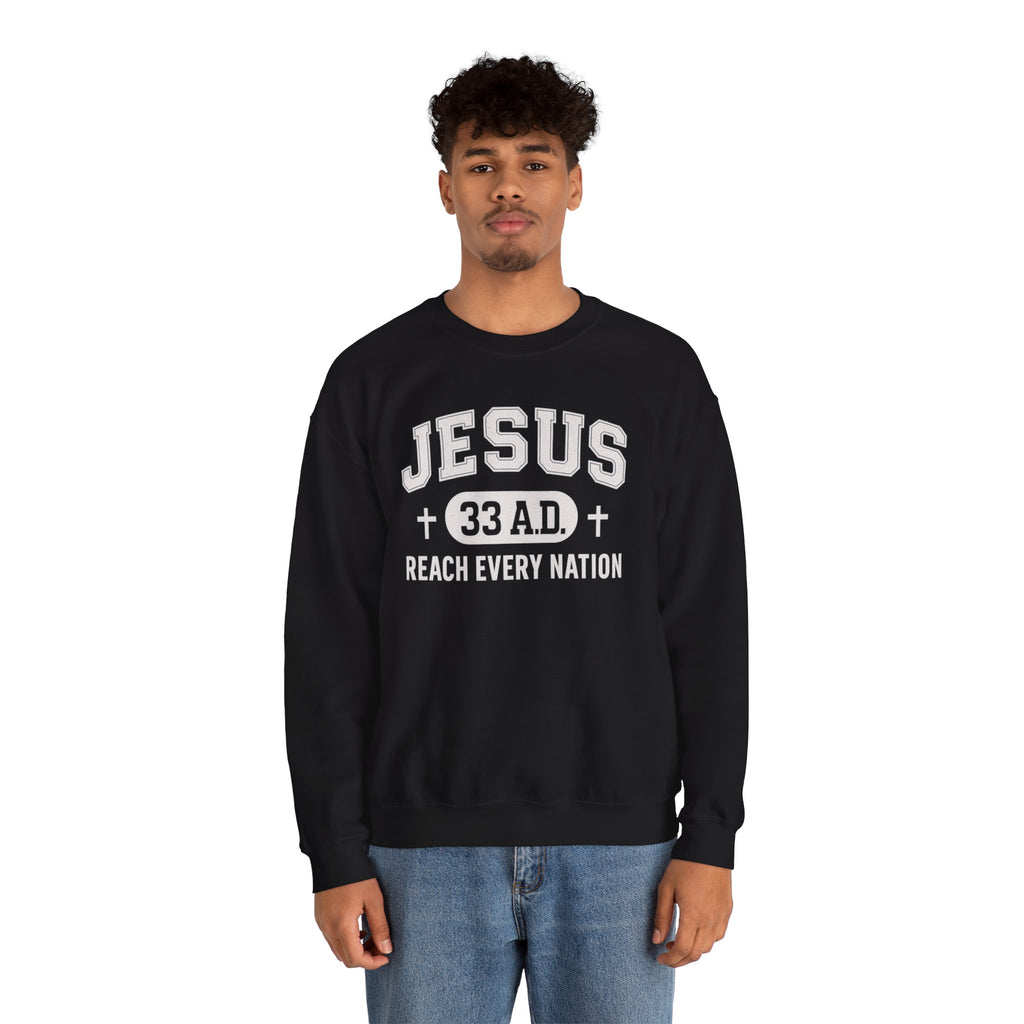 Black Jesus 33AD Crewneck Sweatshirt model