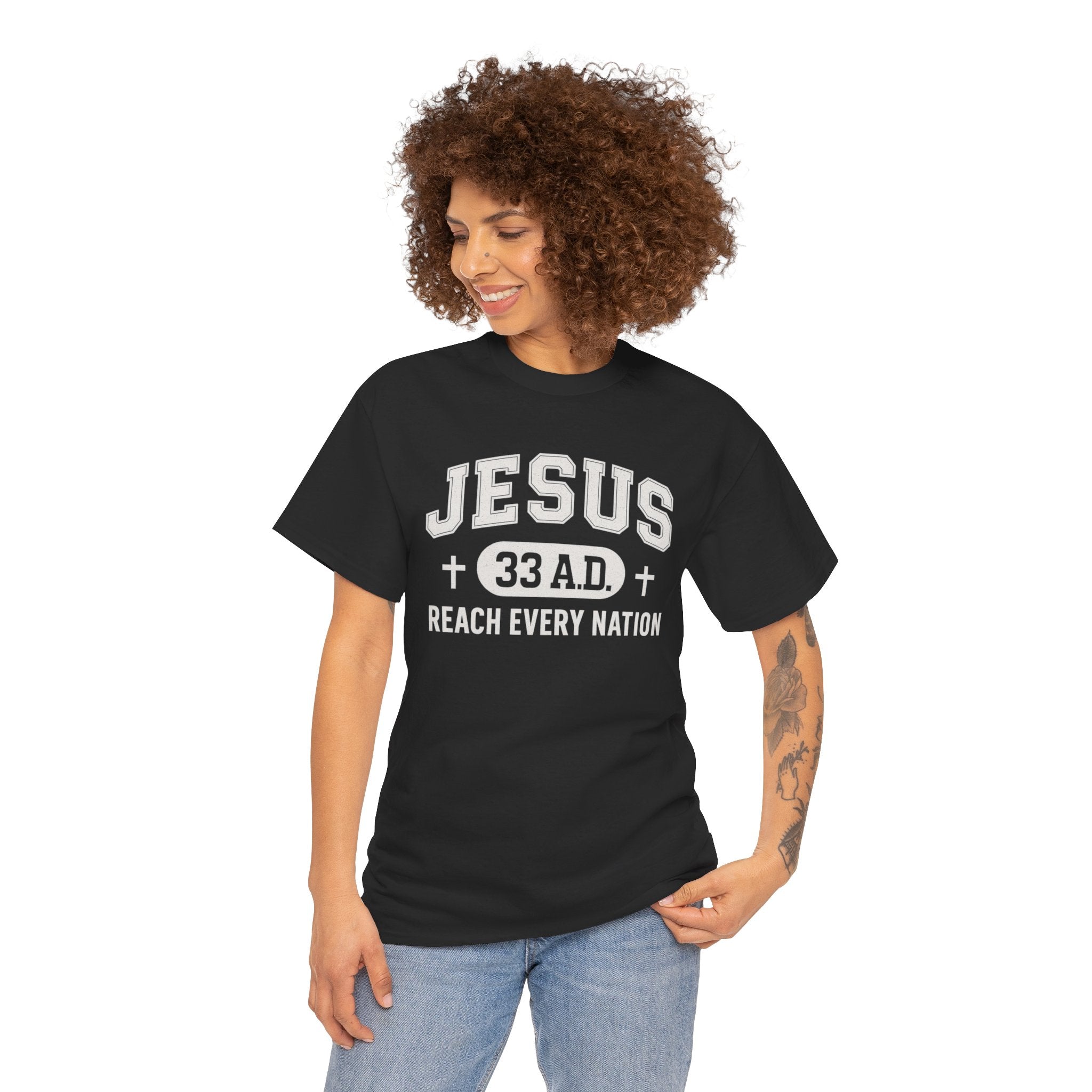 Black Jesus 33AD Tshirt model 2