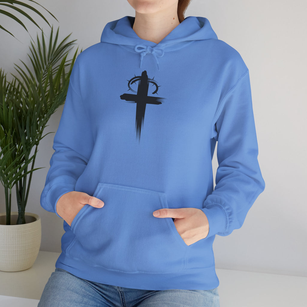 Carolina Blue Crown of Thornes Christian Hoodie Model 2