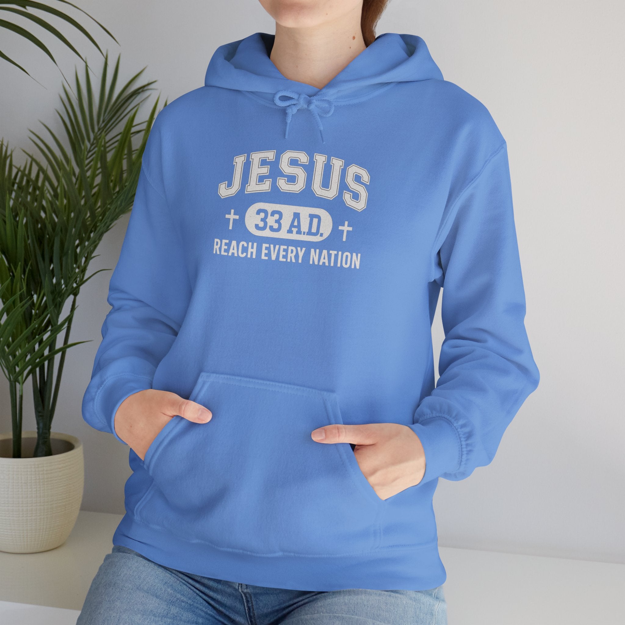 Carolina Blue Jesus 33AD Hoodie model