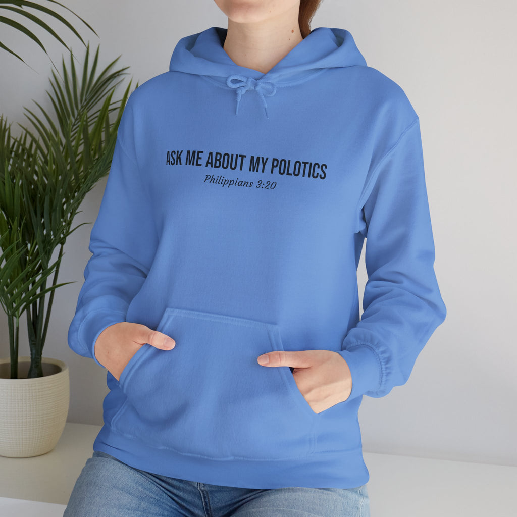 Carolina Blue Jesus is my Politics Hoodie Model Image