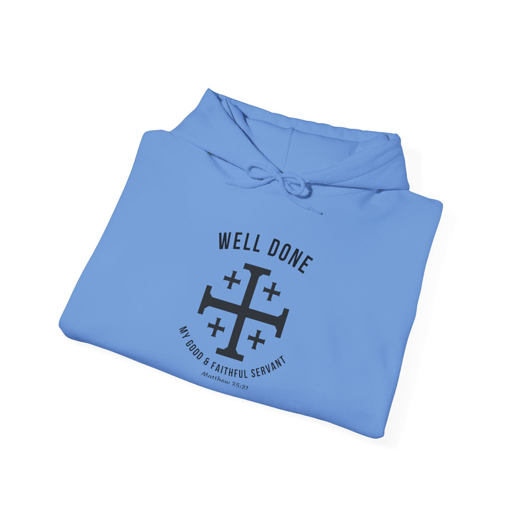 Carolina Blue Matthew 2521 Christian Hoodie Folded