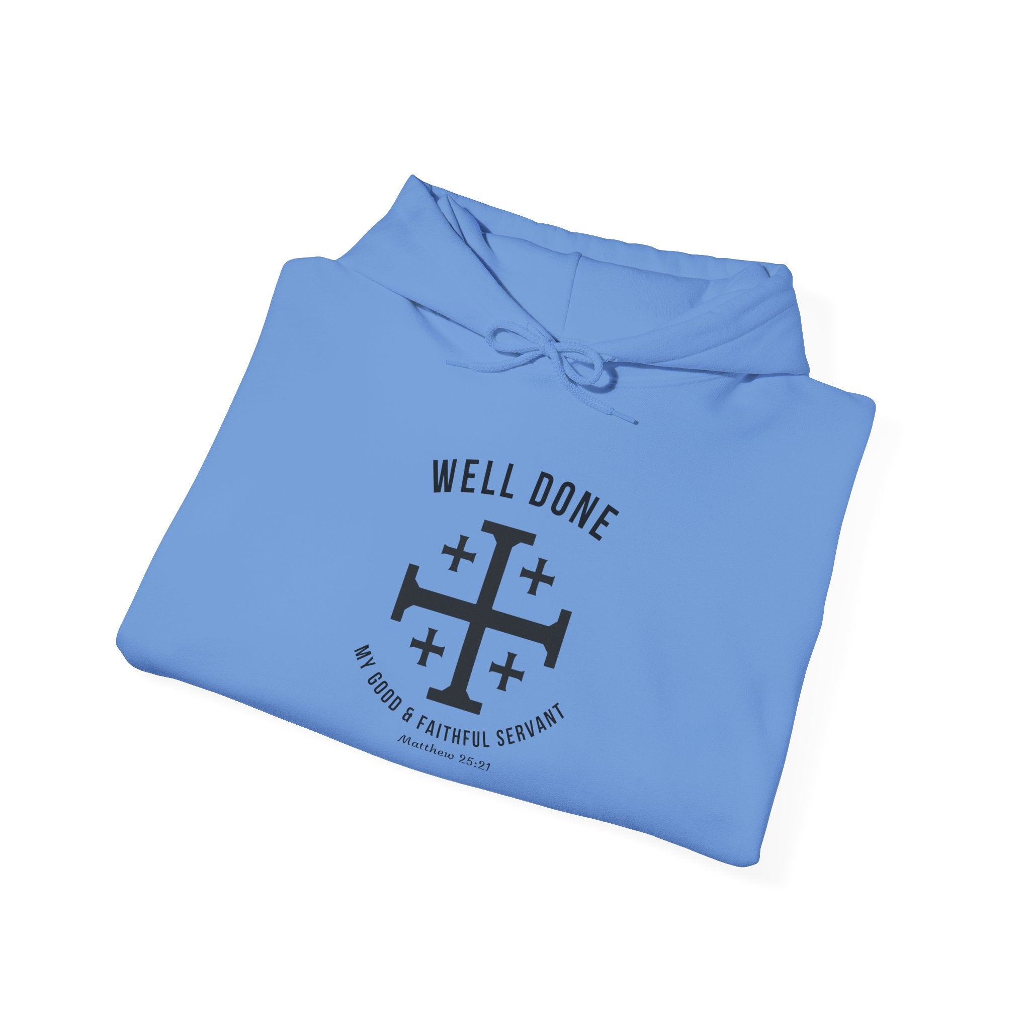 Carolina Blue Matthew 2521 Christian Hoodie Folded