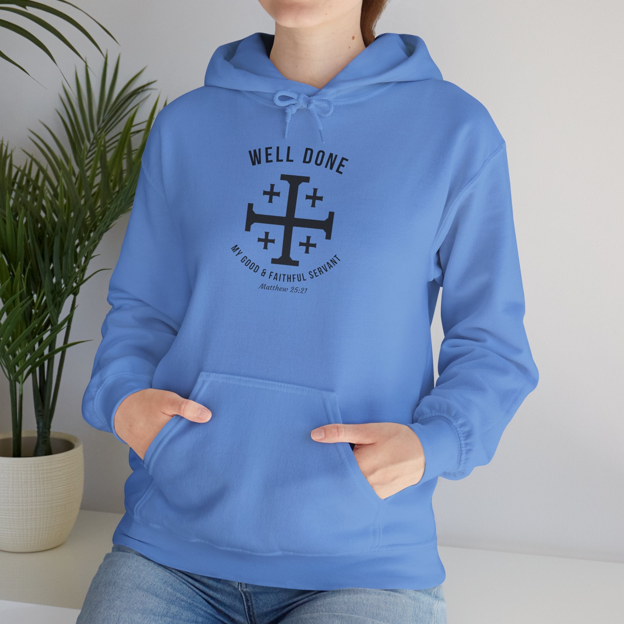 Carolina Blue Matthew 2521 Christian Hoodie Model 2