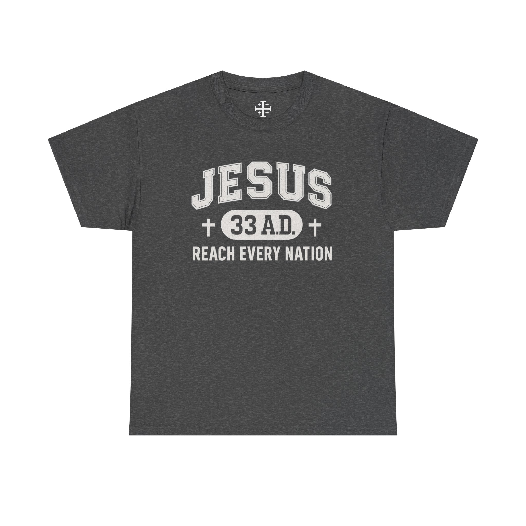 Dark Heather Jesus 33AD Tshirt main
