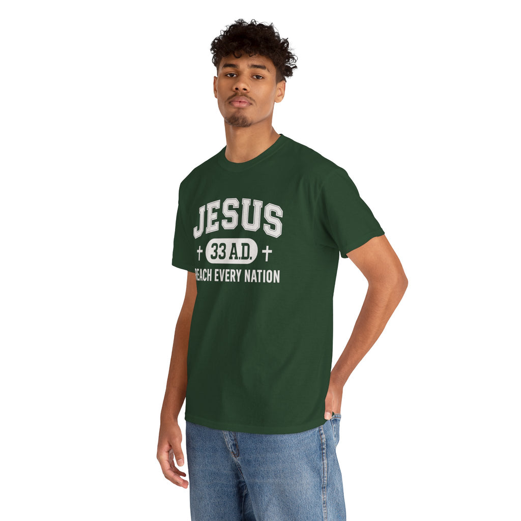Forest Green Jesus 33AD Tshirt model