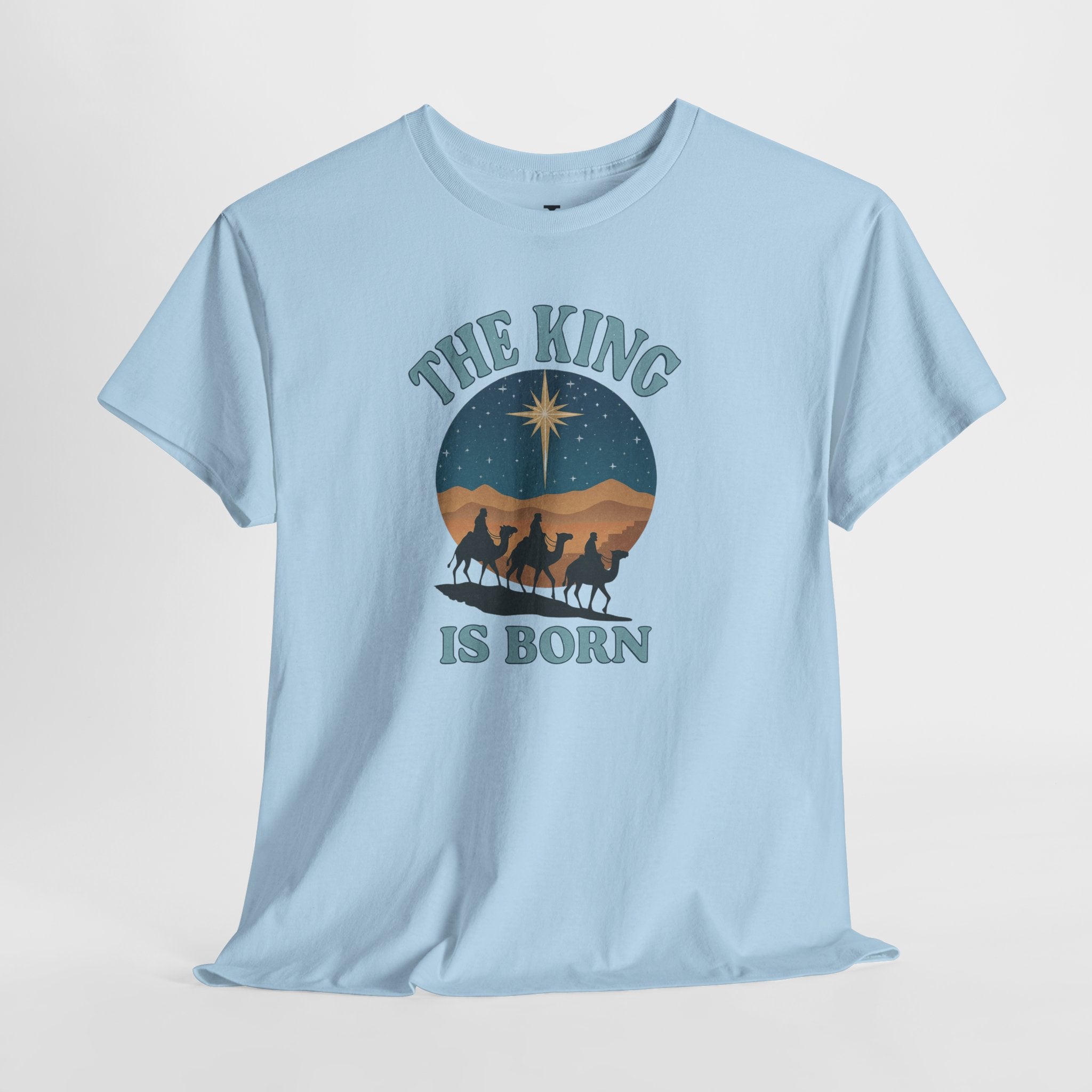 Light Blue King is born tshirt front 2