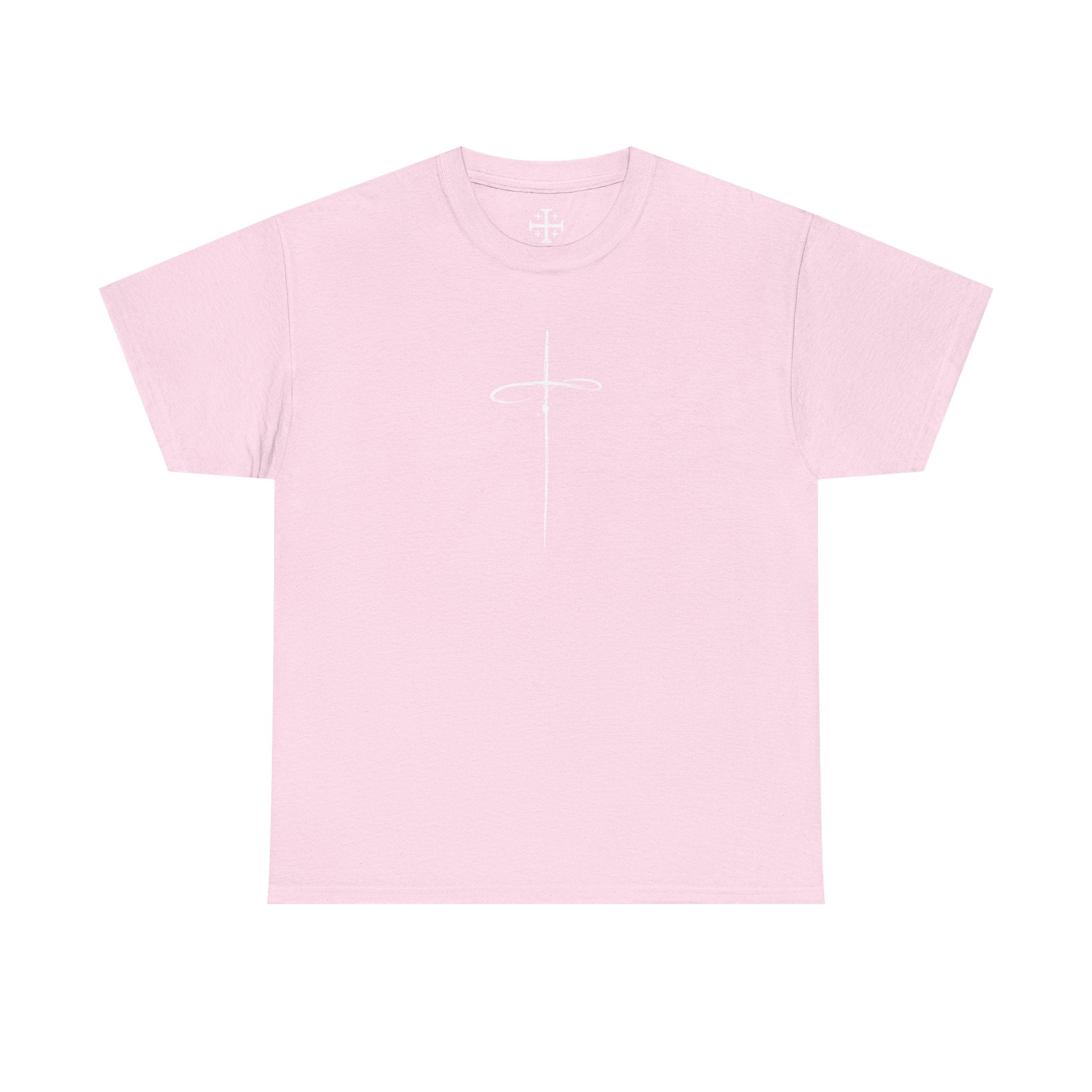 Light Pink Minimalistic Cross Womens Christian TShirt main