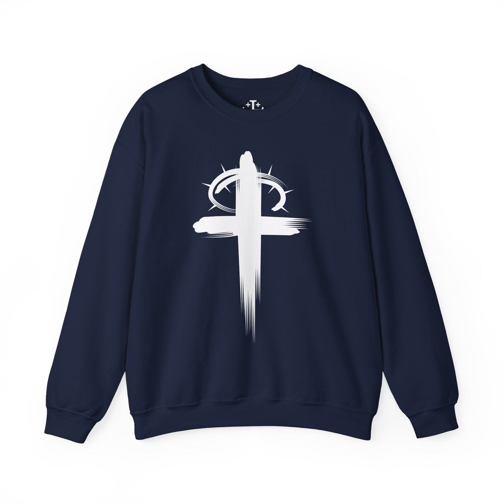 Navy Crown of Thornes Christ Crewneck sweatshirt main