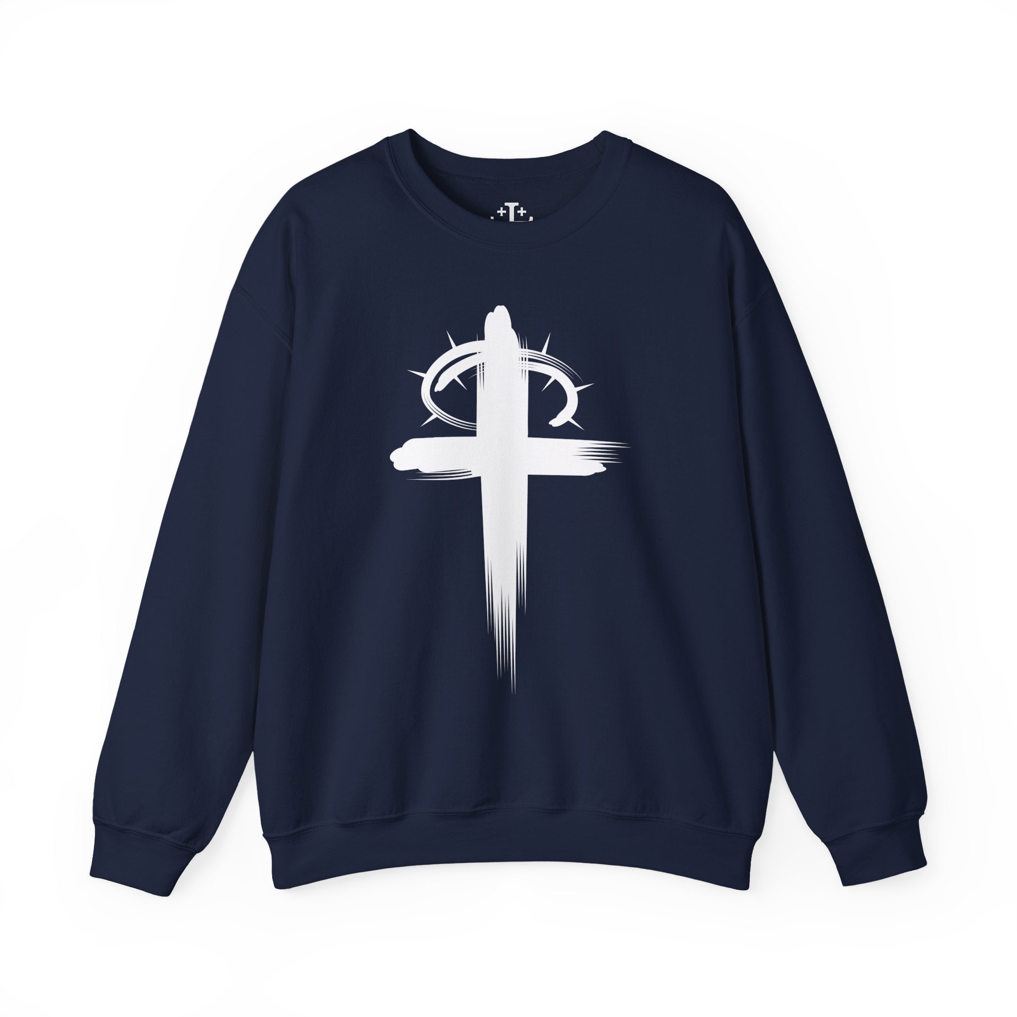 Navy Crown of Thornes Christ Crewneck sweatshirt main