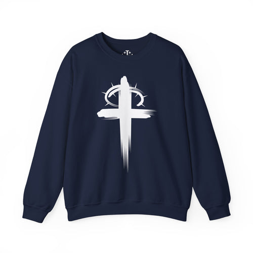 Navy Crown of Thornes Christ Crewneck sweatshirt main
