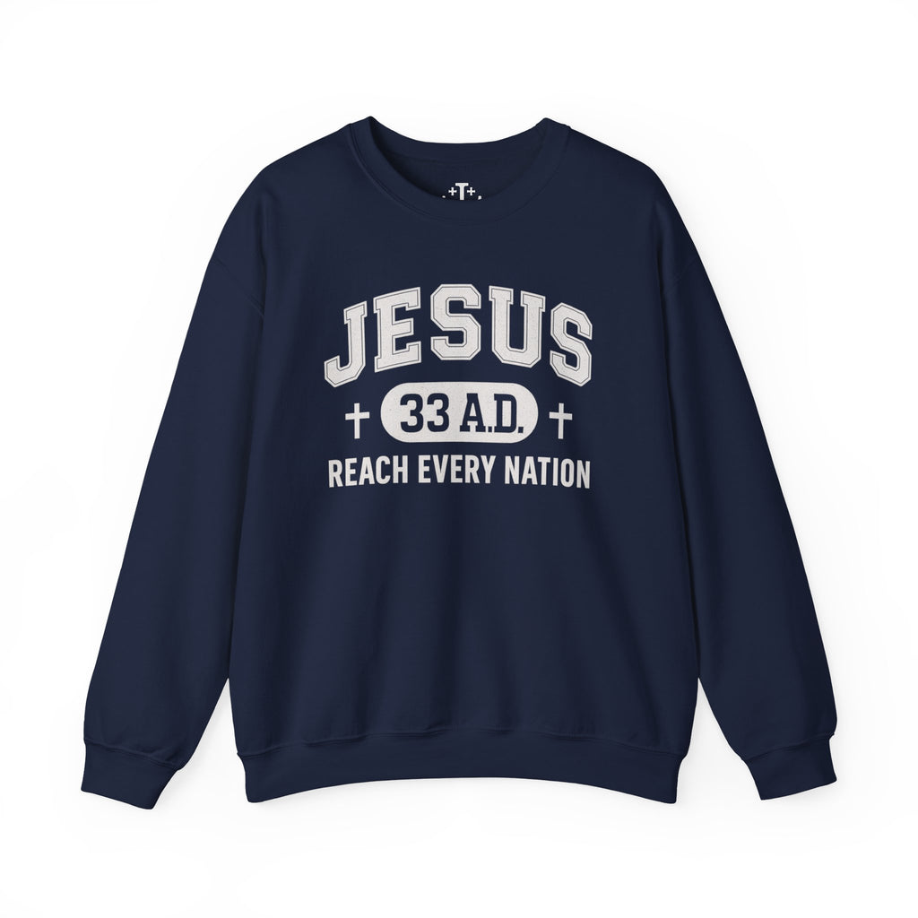 Navy Jesus 33AD Crewneck Sweatshirt Main