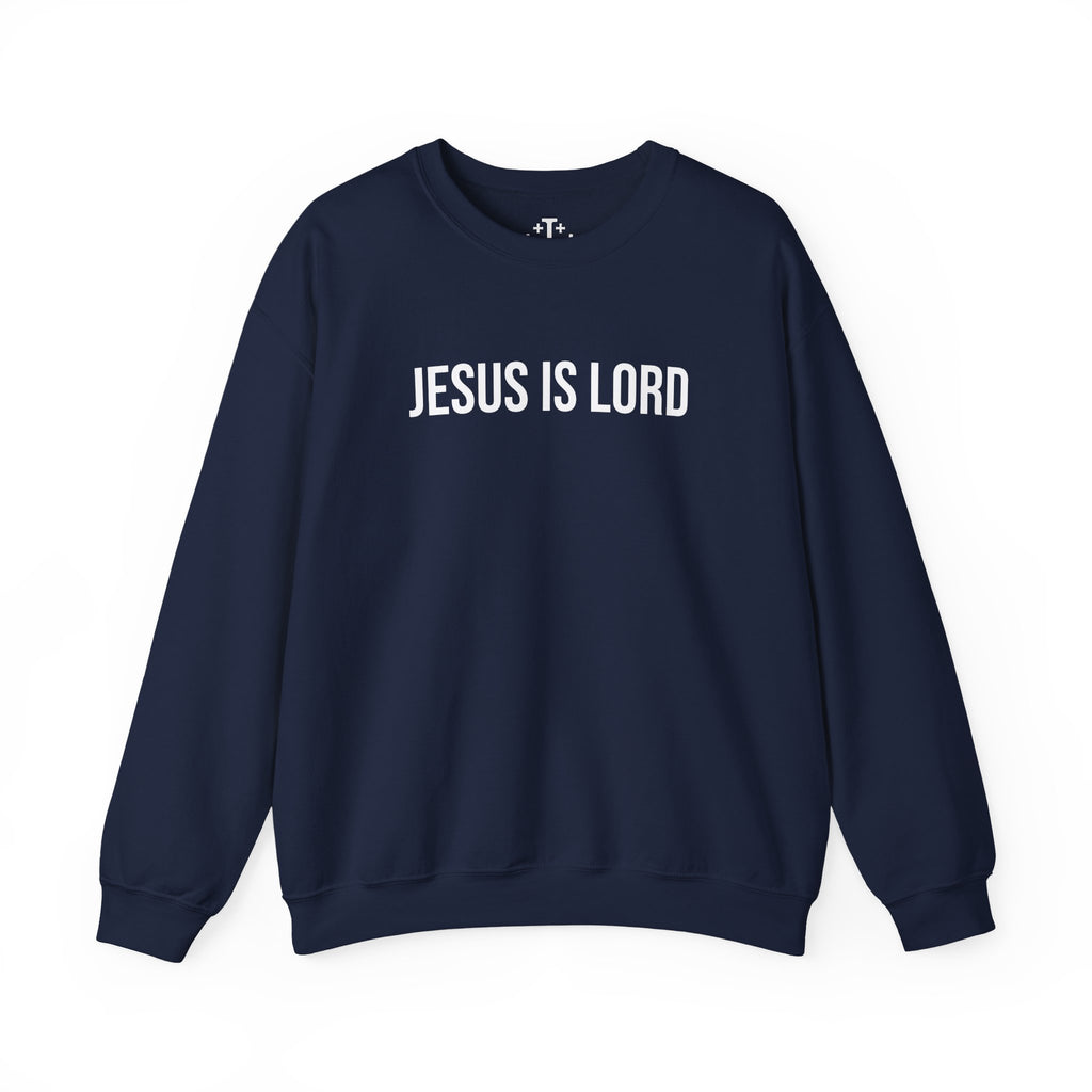 Navy Jesus is Lord Christian Crewneck Sweatshirt main