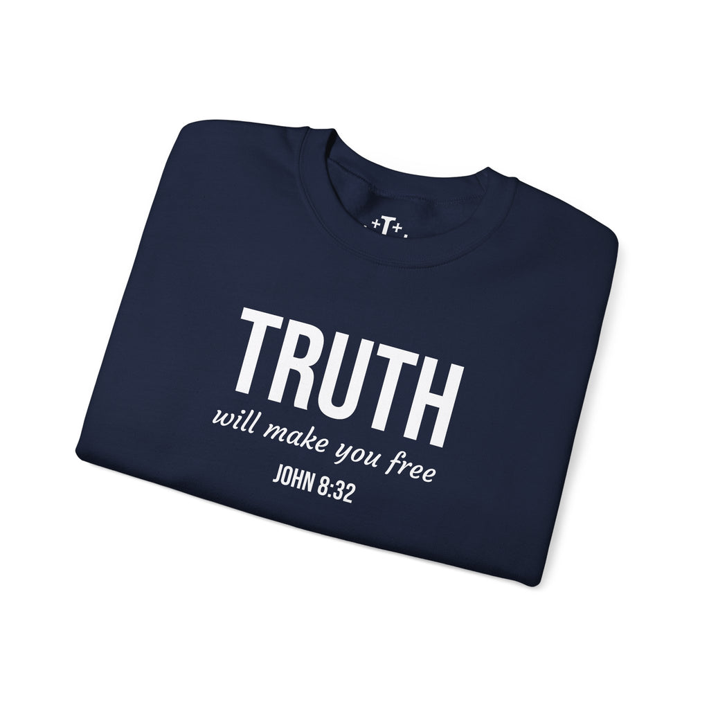 Navy John 832 Christian Scripture Crewneck folded