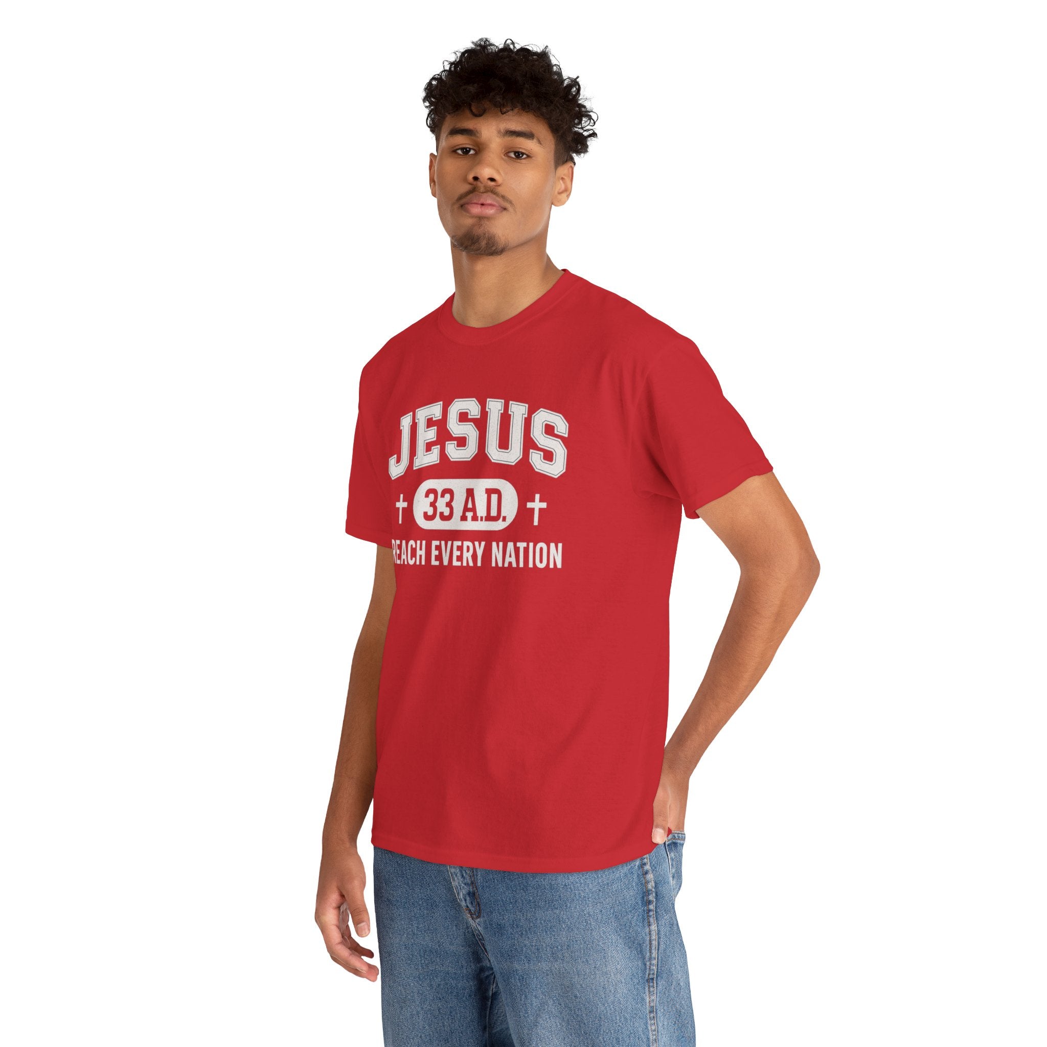 Red Jesus 33AD Tshirt model