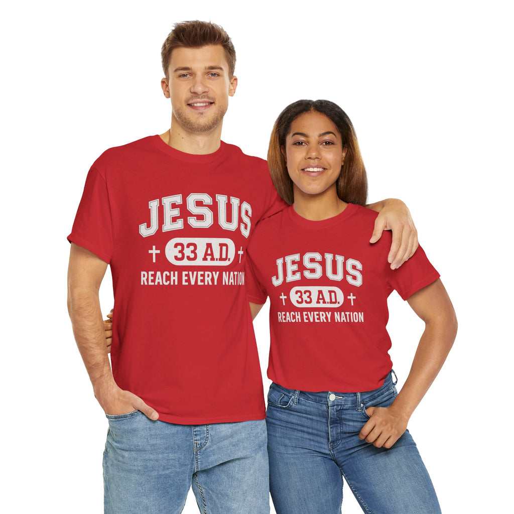Red Jesus 33AD Tshirt model 3