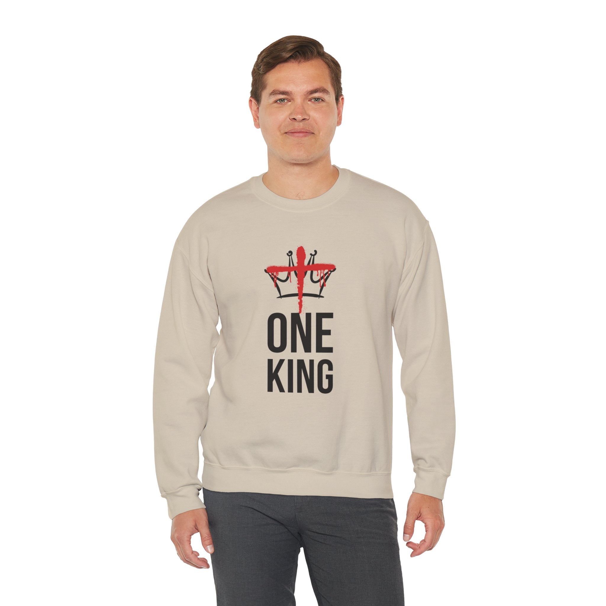 Sand Christ is the One King Christian Crewneck Sweatshirt model 1