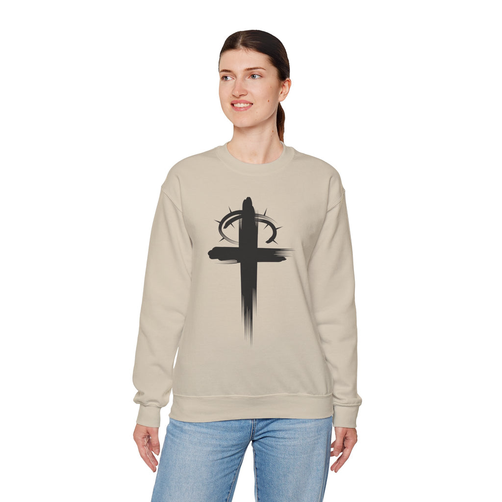Sand Crown of Thornes Christ Crewneck sweatshirt model 2