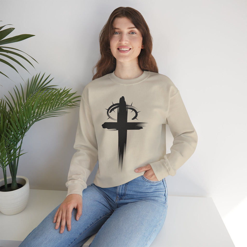 Sand Crown of Thornes Christ Crewneck sweatshirt model 3