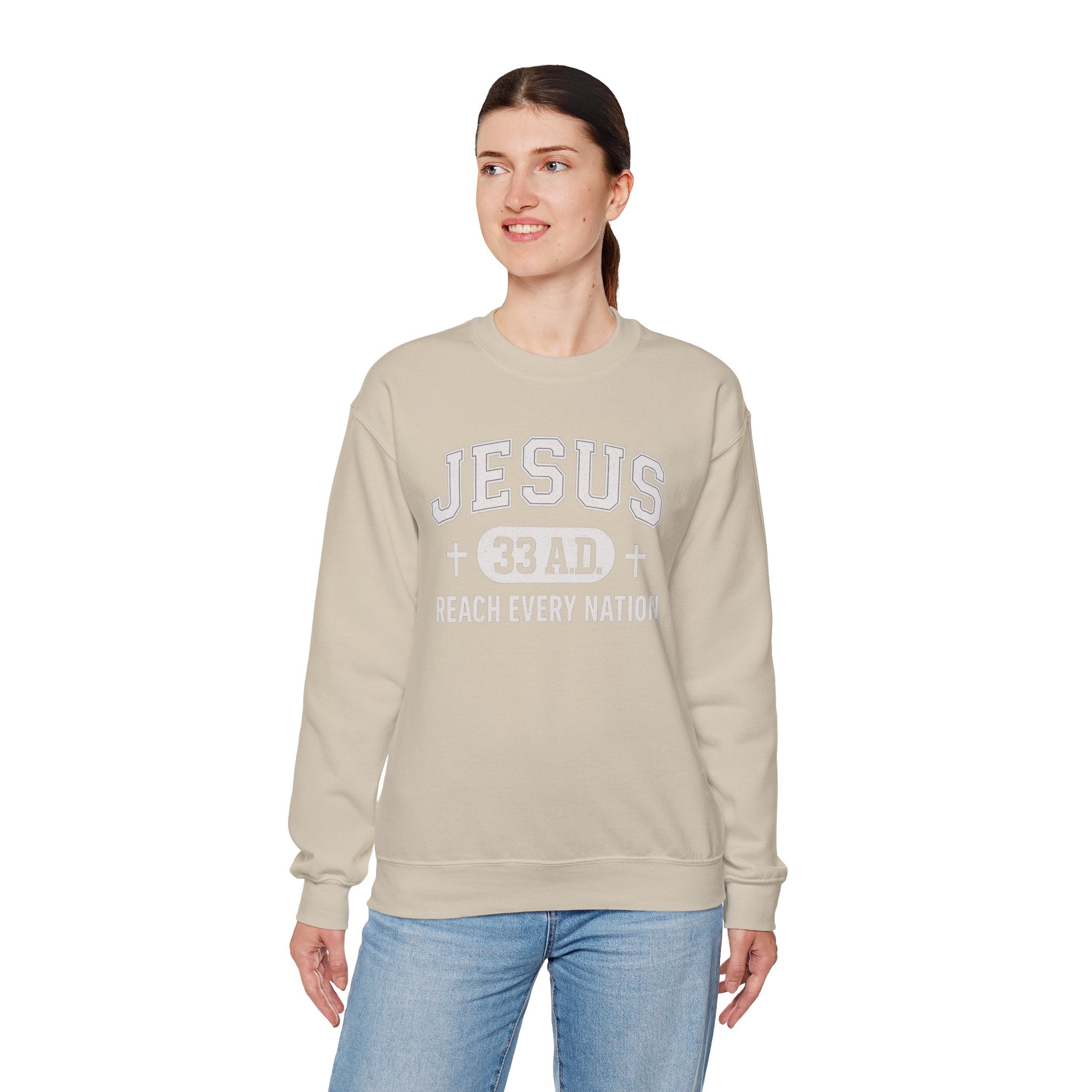 Sand Jesus 33AD Crewneck Sweatshirt model 2