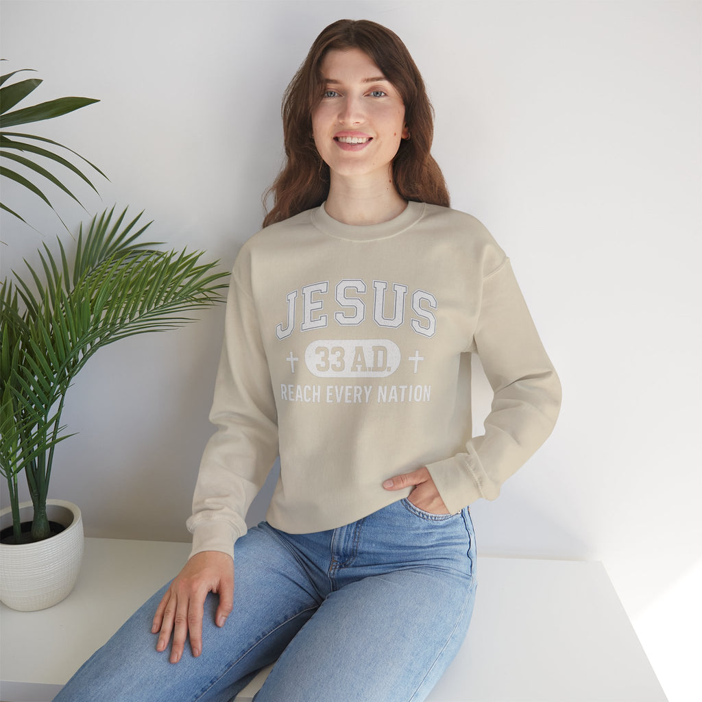 Sand Jesus 33AD Crewneck Sweatshirt model 3