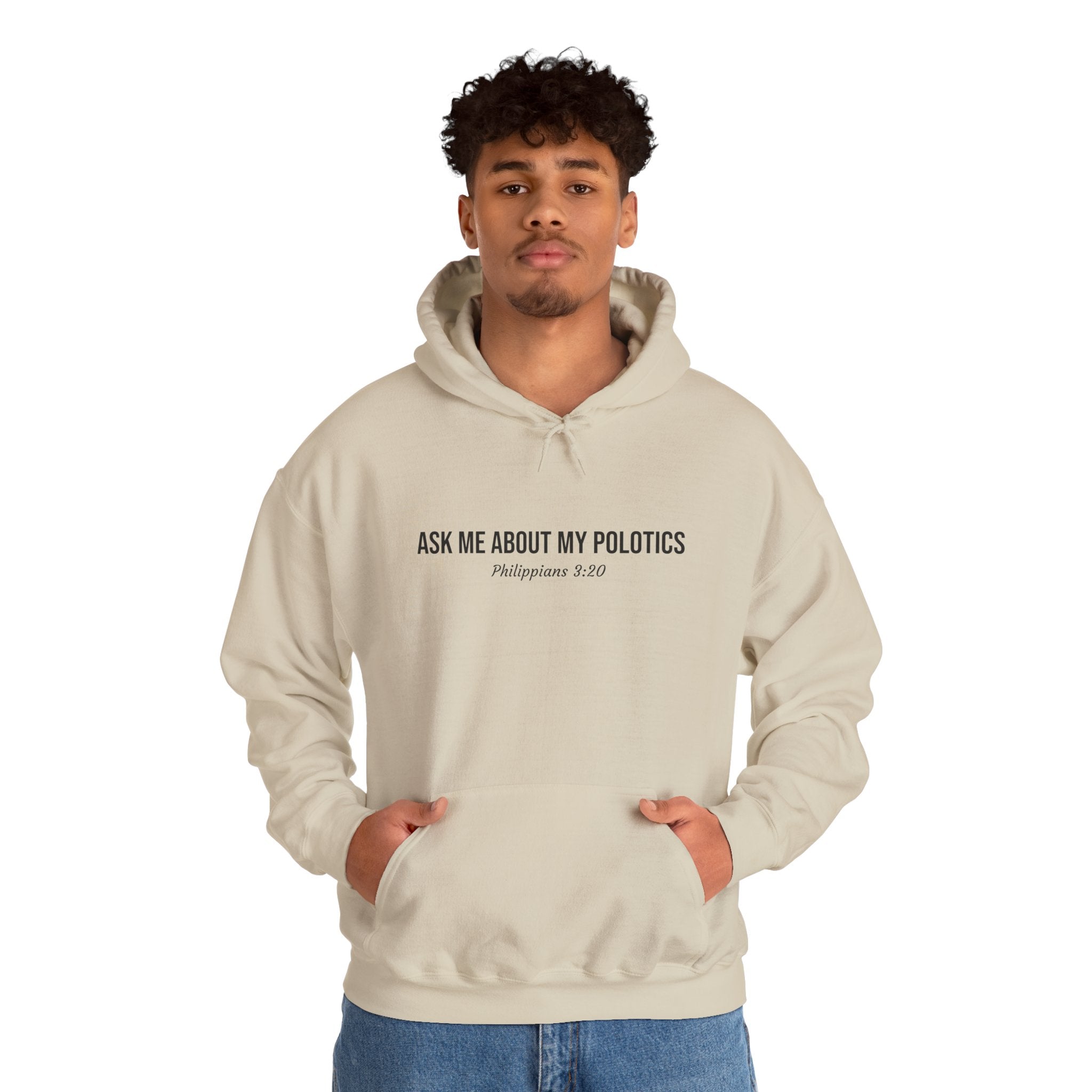 Sand Jesus is my Politics Hoodie Model Image 2