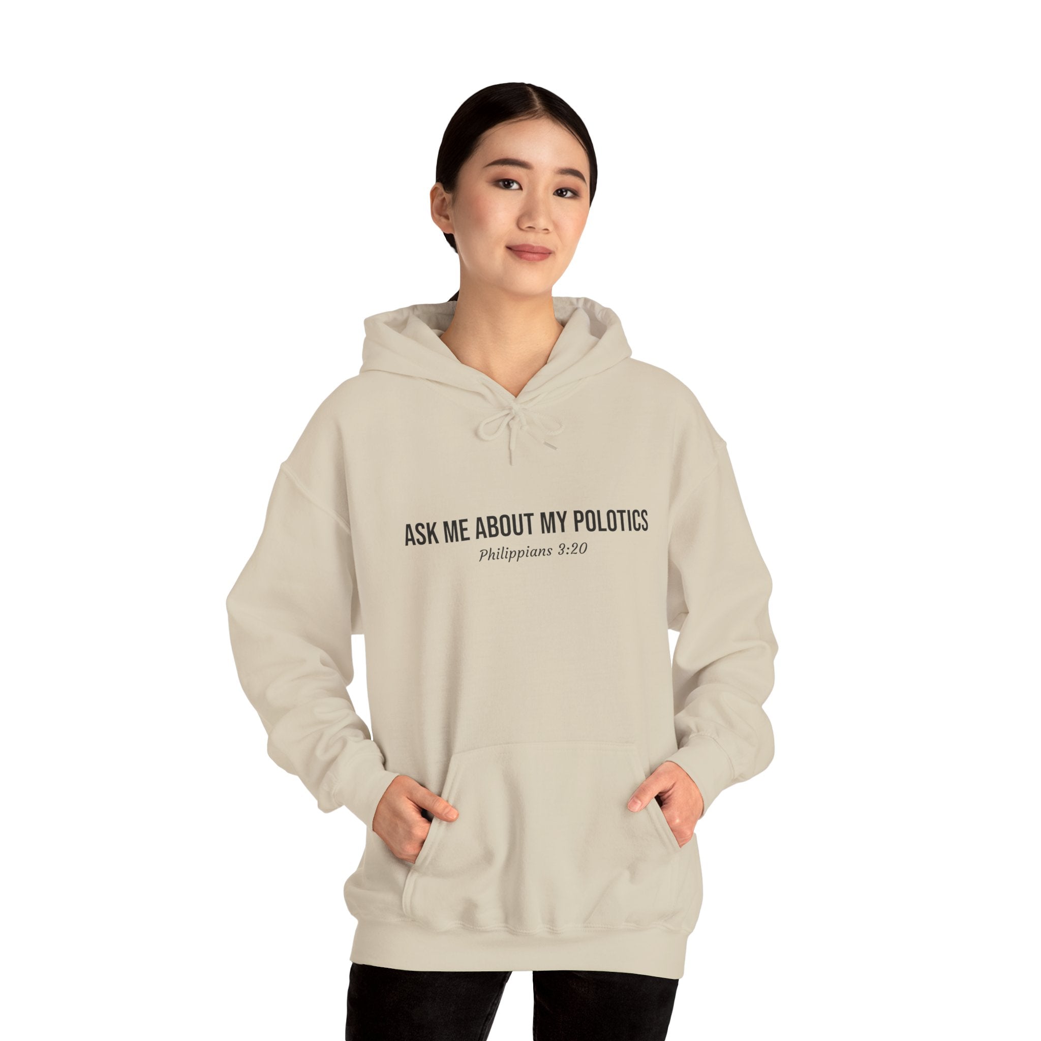 Sand Jesus is my Politics Hoodie Model Image 3
