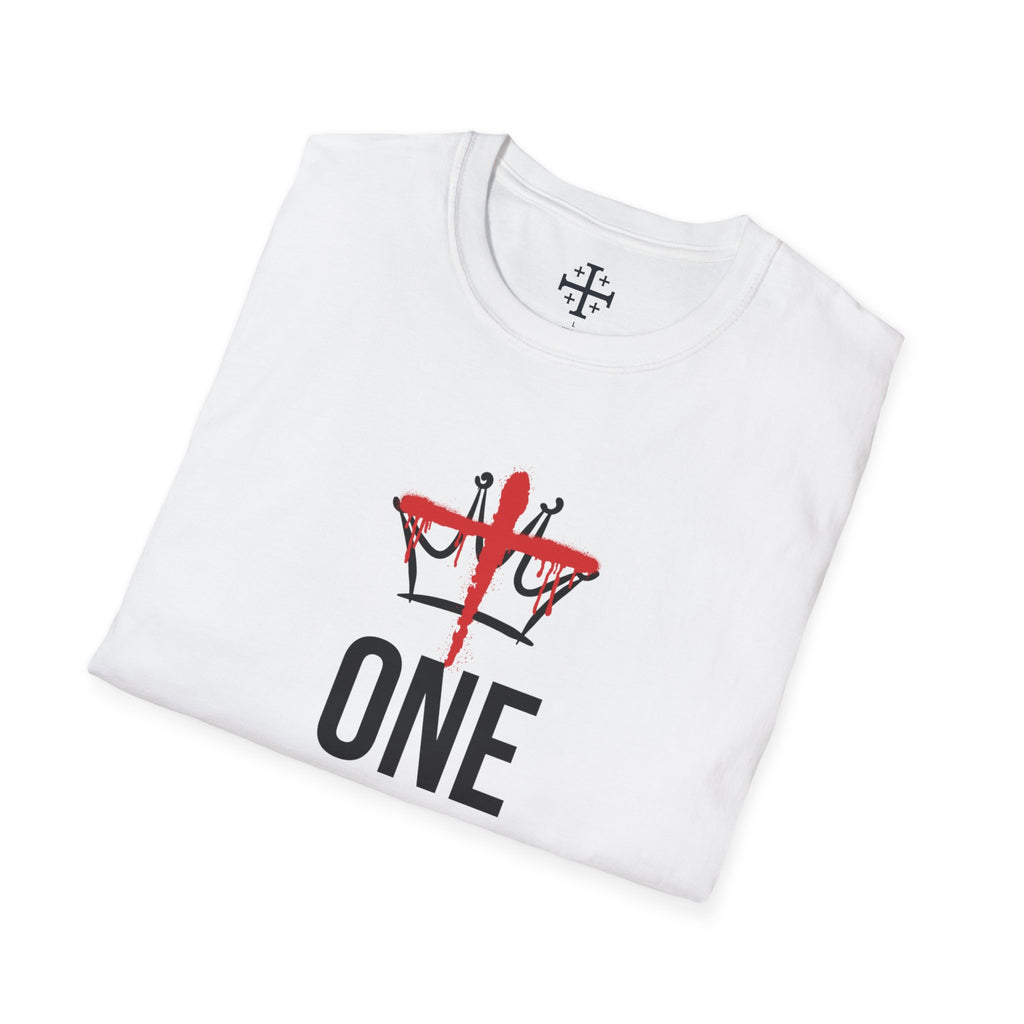 White Christ is the One King Christian T-Shirt folded