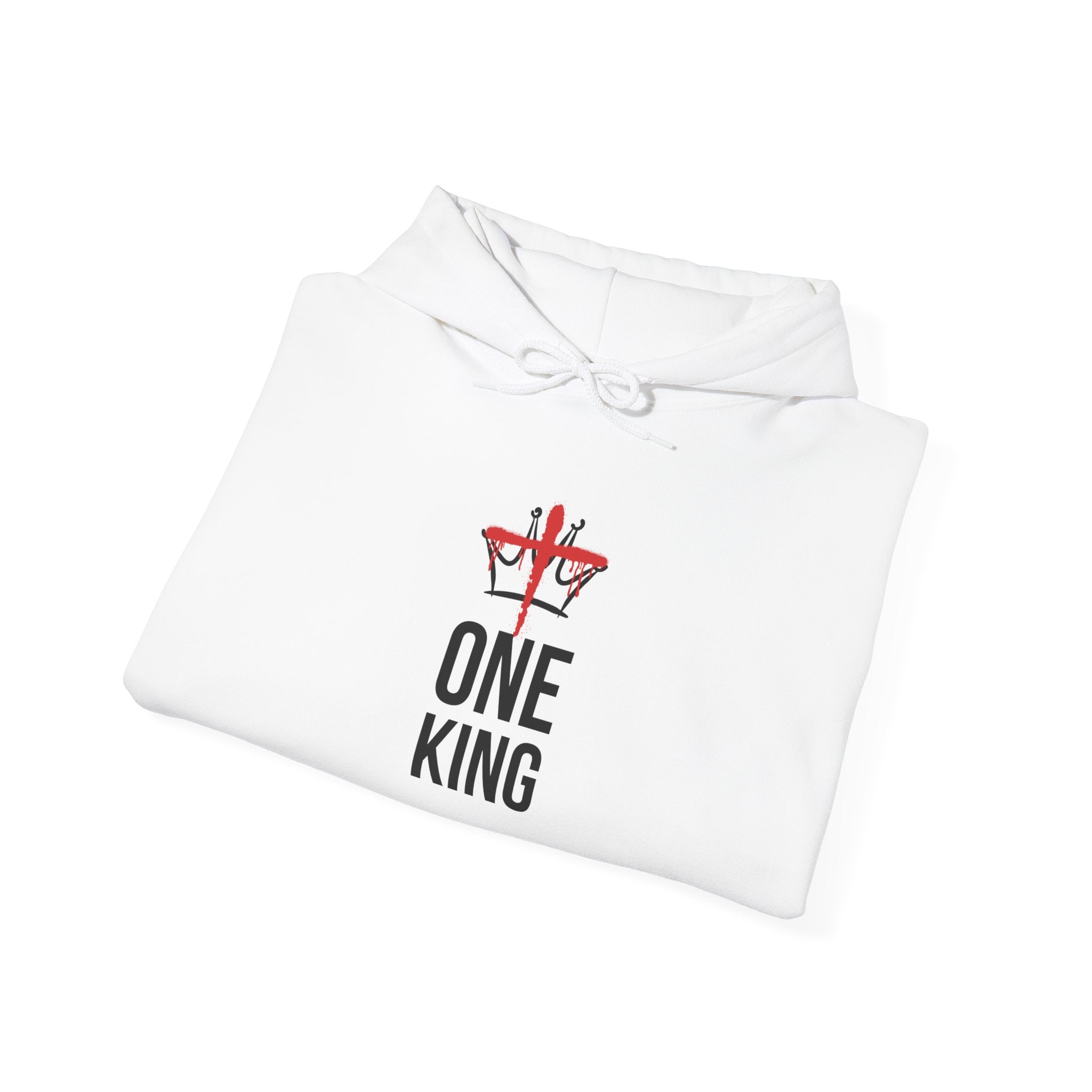 White Christian One King Hoodie Folded