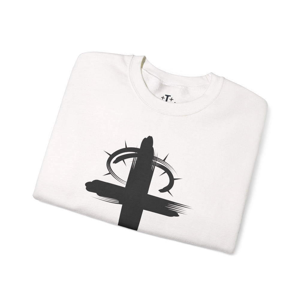 White Crown of Thornes Christ Crewneck sweatshirt folded
