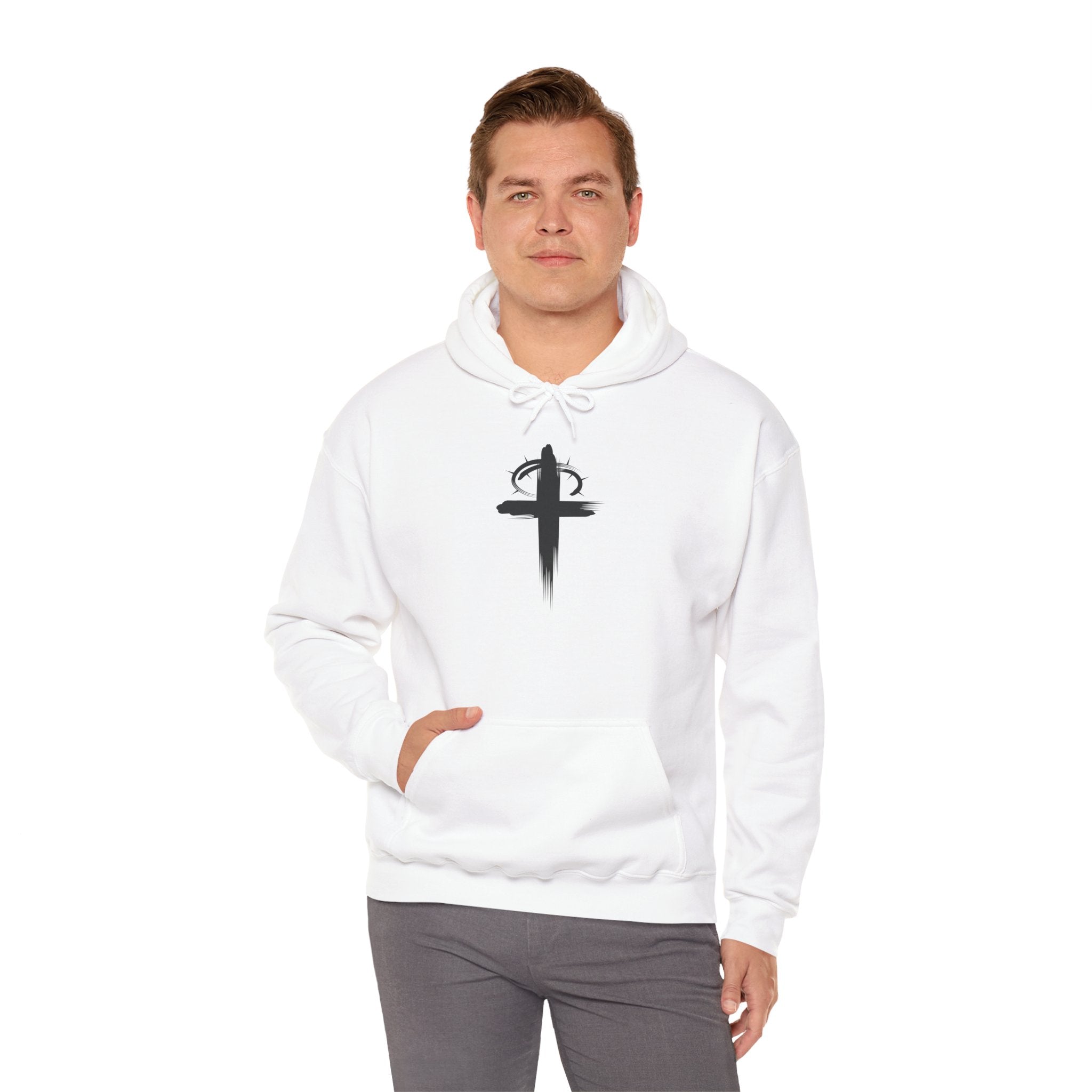 White Crown of Thornes Christian Hoodie Model 1