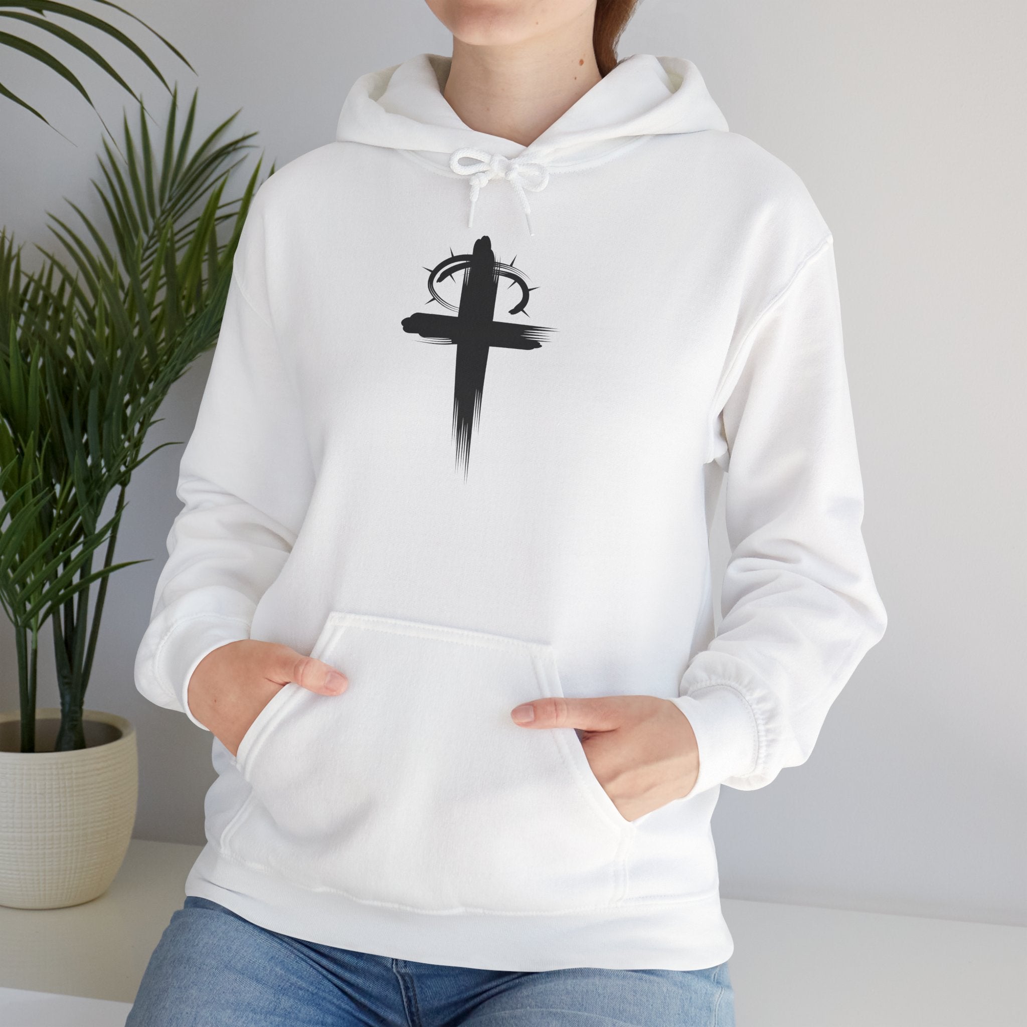 White Crown of Thornes Christian Hoodie Model 2