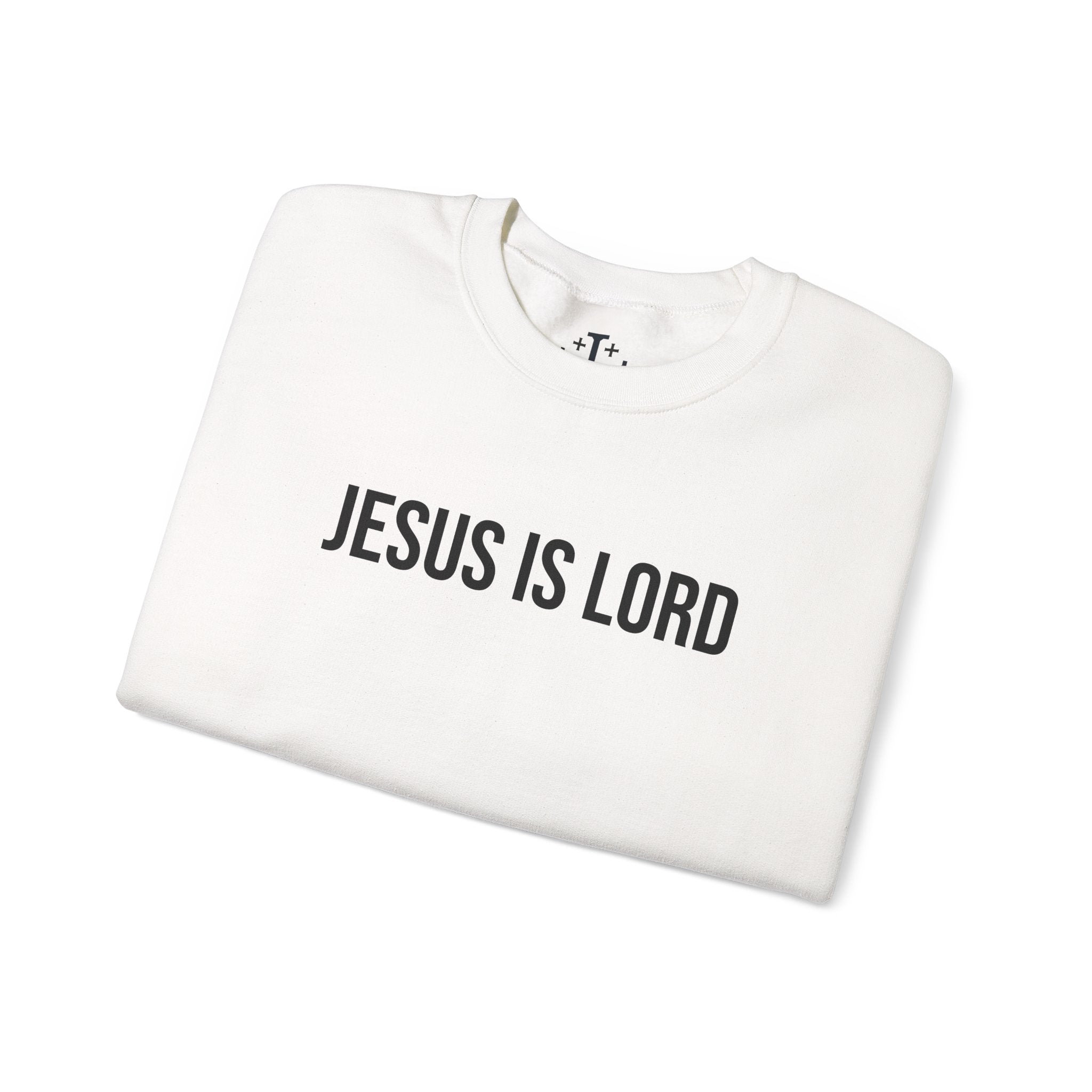 White Jesus is Lord Christian Crewneck Sweatshirt folded