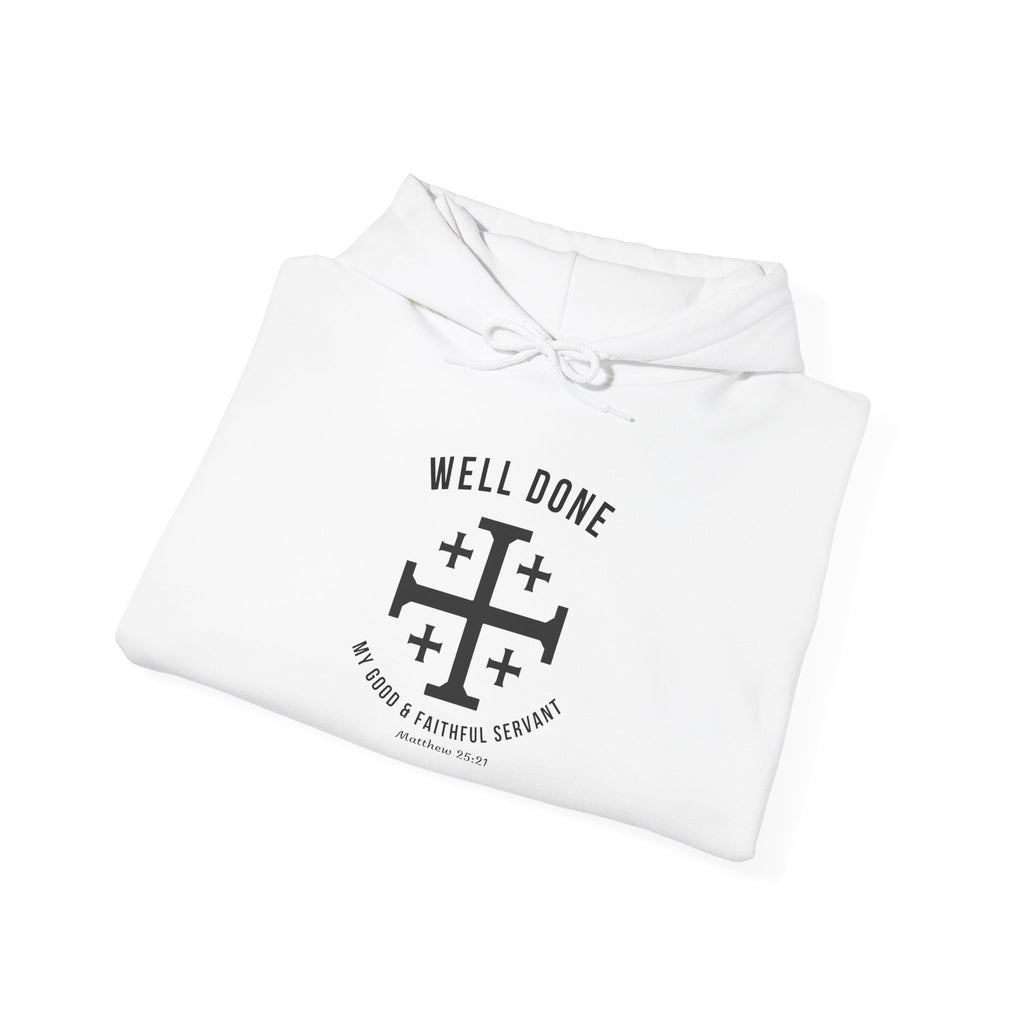 White Matthew 2521 Christian Hoodie Folded