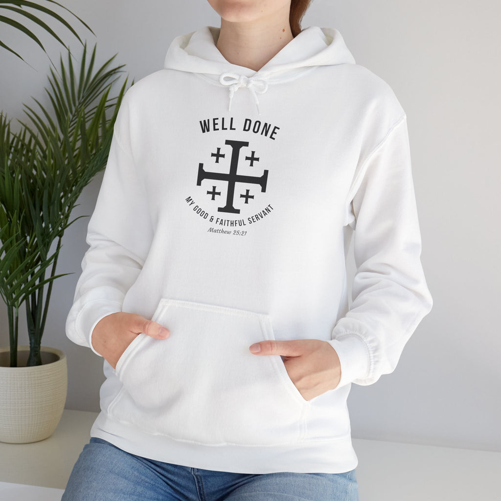 White Matthew 2521 Christian Hoodie Model 2